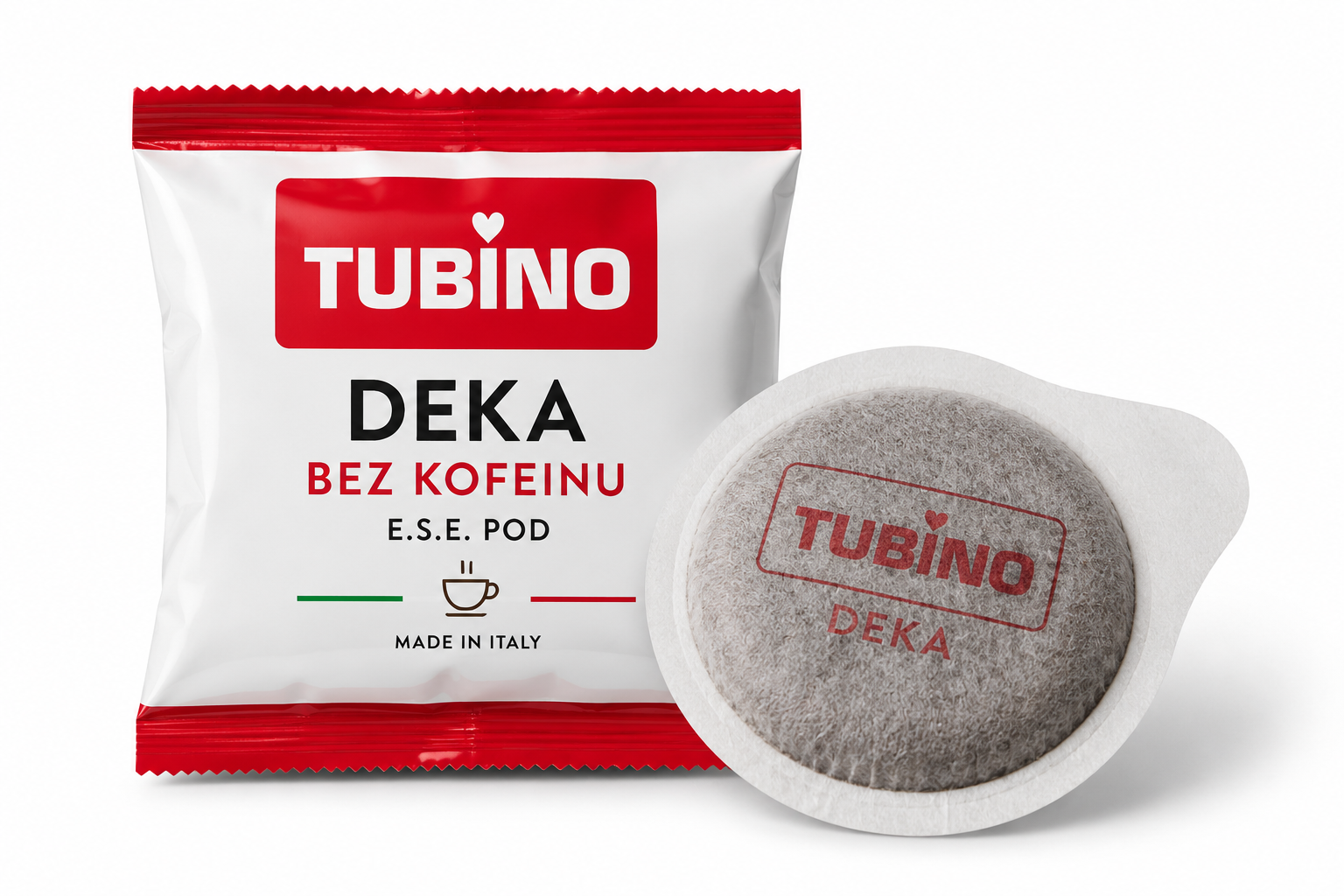 ROBUSTA – DEKA  BEZ KOFEINU PODU 100 KS – TUBINO