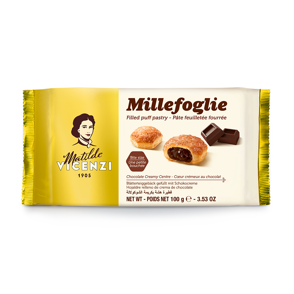 MILLEFOGLIE CHOCOLATE CREAM – SUŠENKY S ČOKOLÁDOVÝM KRÉMEM 100 G – MATILDE VICENZI