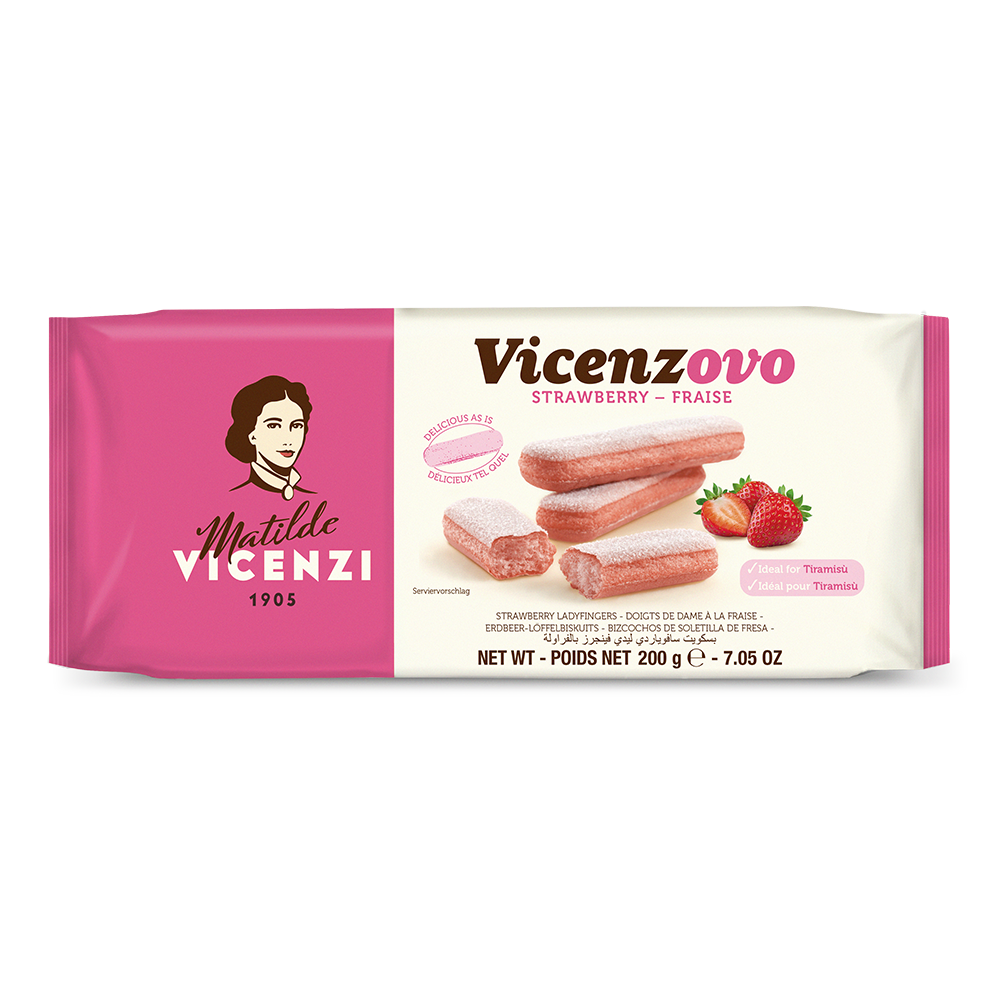 VICENZOVO PINK – JAHODOVÉ PIŠKOTY SAVOIARDI 200 G – MATILDE VICENZI